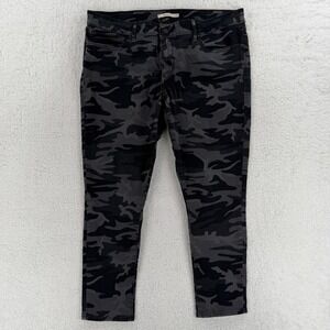 Levis 711 Skinny Jeans Womens 34 Gray Mid Rise Ankle Stretch Camouflage Denim